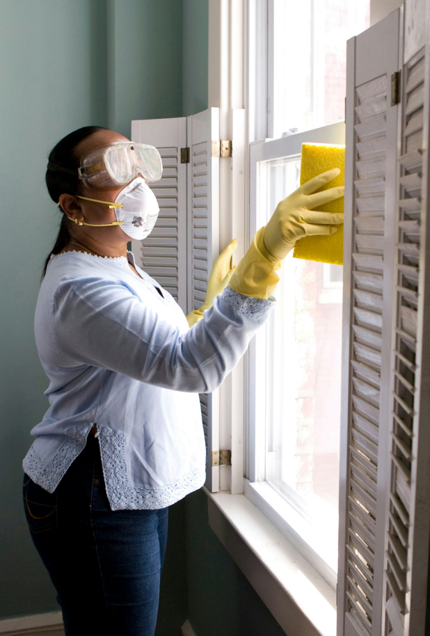 cleaning a window