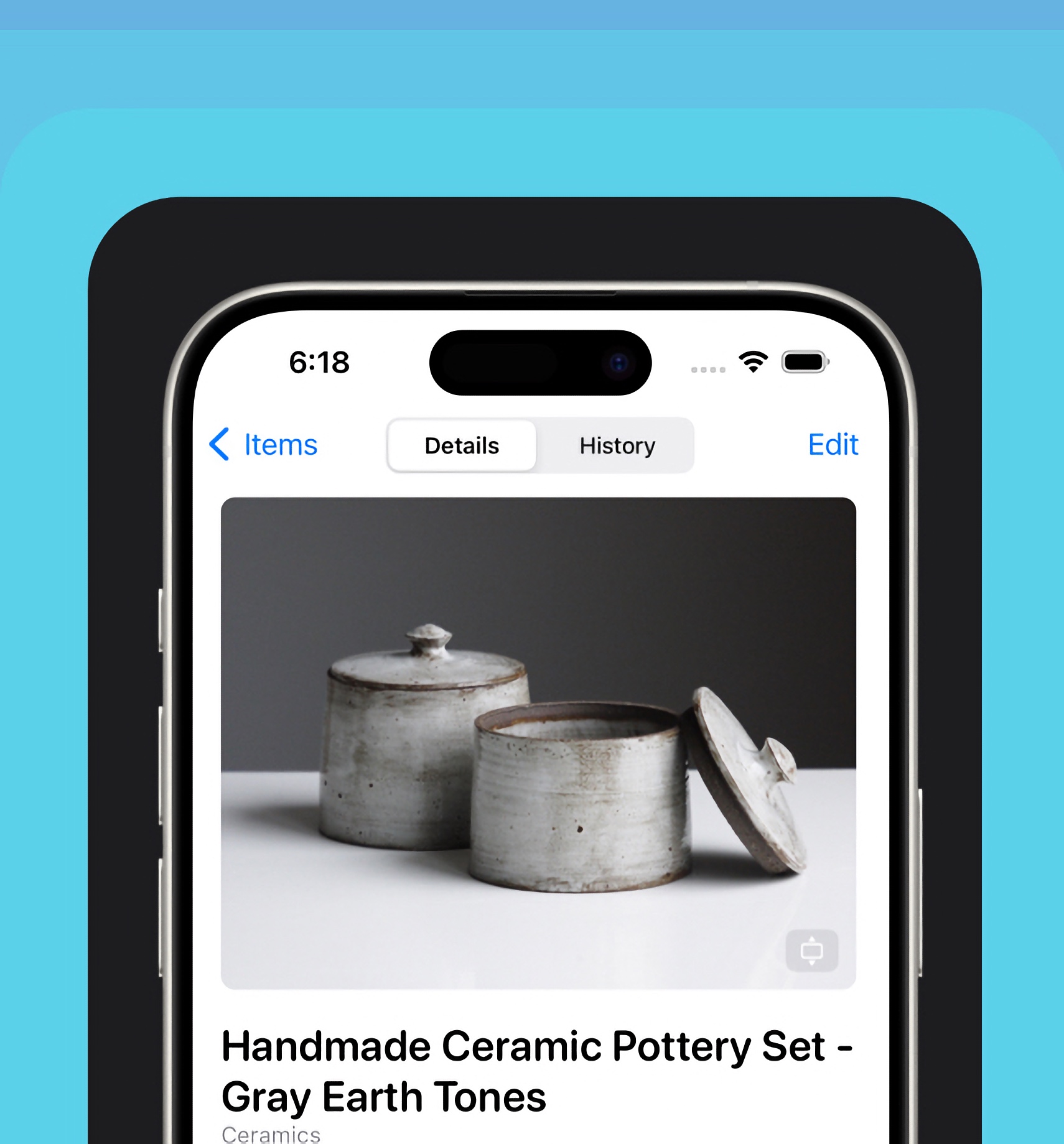 inventory app pottery set